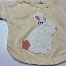 Load image into Gallery viewer, Girls WITH LOVE FOR KIDS, cream short sleeve top, rabbit, EUC, size 1,  