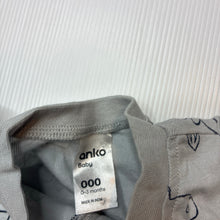 Load image into Gallery viewer, Unisex Anko, cotton zip coverall / romper, dinosaurs, EUC, size 000,  