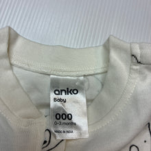 Load image into Gallery viewer, Unisex Anko, cotton zip coverall / romper, bears, EUC, size 000,  