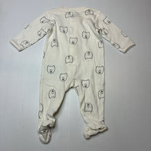 Load image into Gallery viewer, Unisex Anko, cotton zip coverall / romper, bears, EUC, size 000,  