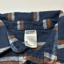 Load image into Gallery viewer, Boys Anko, flannel cotton long sleeve shirt, GUC, size 1,  