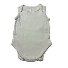 Load image into Gallery viewer, Unisex Dymples, white organic cotton bodysuit / romper, EUC, size 0000,  