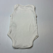 Load image into Gallery viewer, Unisex Dymples, white organic cotton bodysuit / romper, EUC, size 0000,  