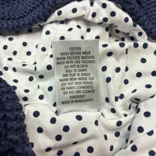 Load image into Gallery viewer, Unisex Target, navy knitted cotton hooded cardigan, wash fade, FUC, size 00,  