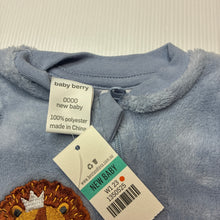 Load image into Gallery viewer, Boys Baby Berry, embroidered fleece zip coverall / romper, NEW, size 0000,  