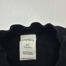 Load image into Gallery viewer, Boys Baby Berry, black fleece lined sweater / jumper, EUC, size 000,  