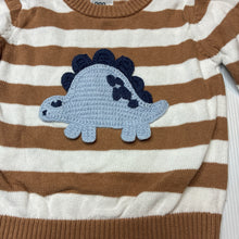 Load image into Gallery viewer, Boys Anko, knitted cotton sweater / jumper, dinosaur, GUC, size 000,  