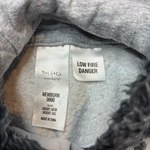 Load image into Gallery viewer, Boys Tiny Little Wonders, fleece lined hooded romper, GUC, size 0000,  