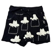 Load image into Gallery viewer, Boys Minti, black raw hem shorts, elasticated, EUC, size 1,  