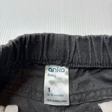 Load image into Gallery viewer, Boys Anko, grey cotton/ linen shorts, elasticated, GUC, size 1,  