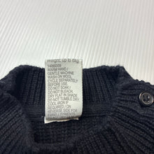 Load image into Gallery viewer, Unisex Baby Berry, black &amp; white chunky knit cotton sweater / jumper, GUC, size 000,  