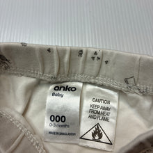 Load image into Gallery viewer, Unisex Anko, cotton shorts, elasticated, EUC, size 000,  