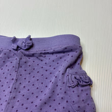 Load image into Gallery viewer, Girls Target, purple cotton shorts, elasticated, GUC, size 0,  