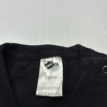 Load image into Gallery viewer, Unisex Baby Berry, black cotton tee / top, GUC, size 1,  