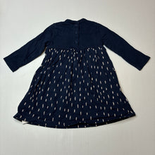 Load image into Gallery viewer, Girls Bluezoo, navy cotton long sleeve dress, rabbits, GUC, size 00, L: 38cm