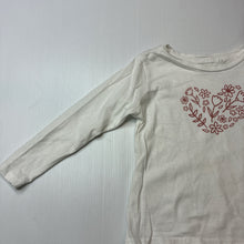 Load image into Gallery viewer, Girls Anko, white cotton long sleeve tee / top, GUC, size 2,  