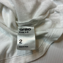 Load image into Gallery viewer, Girls Anko, white cotton long sleeve tee / top, GUC, size 2,  