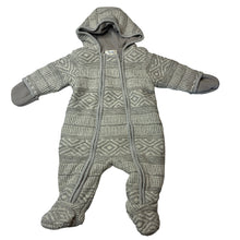 Load image into Gallery viewer, Unisex Maaa, thick fleece lined knitted cotton zip pram suit / romper, GUC, size 6 months,  
