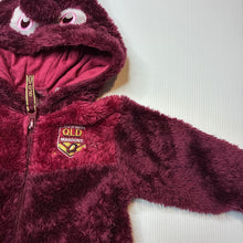 Load image into Gallery viewer, Unisex State Of Origin, QLD Maroons fleece zip coverall / romper, GUC, size 00,  
