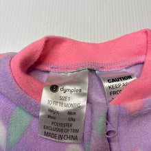 Load image into Gallery viewer, Girls Dymples, fleece zip coverall / romper, GUC, size 1,  