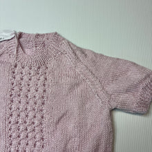 Load image into Gallery viewer, Girls hand made, knitted short sleeve sweater, NEW, size 1,  