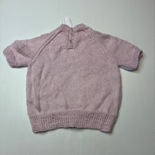 Load image into Gallery viewer, Girls hand made, knitted short sleeve sweater, NEW, size 1,  