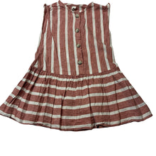 Load image into Gallery viewer, Girls KID, striped linen / viscose summer dress, GUC, size 2, L: 48cm