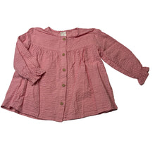 Load image into Gallery viewer, Girls H&amp;M, lightweight crinkle cotton long sleeve top, EUC, size 1-2,  