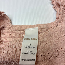 Load image into Gallery viewer, Girls Baby Baby, pink broderie cotton romper, GUC, size 2,  