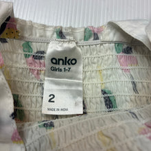 Load image into Gallery viewer, Girls Anko, lightweight cotton summer dress, birds, EUC, size 2, L: 50cm