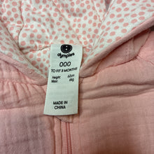 Load image into Gallery viewer, Girls Dymples, wadded cotton zip coverall / romper, GUC, size 000,  