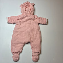 Load image into Gallery viewer, Girls Dymples, wadded cotton zip coverall / romper, GUC, size 000,  