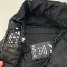 Load image into Gallery viewer, Boys Indie, black stretch cotton chino pants, adjustable, Inside leg: 60cm, EUC, size 10,  