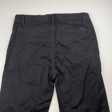 Load image into Gallery viewer, Boys Indie, black stretch cotton chino pants, adjustable, Inside leg: 60cm, EUC, size 10,  