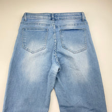 Load image into Gallery viewer, Girls Breakers, flared stretch denim jeans, adjustable, Inside leg: 70cm, marks back right hem, FUC, size 14,  