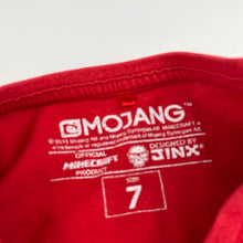 Load image into Gallery viewer, Boys Mojang, Minecraft cotton tee / top, wash fade, FUC, size 7,  