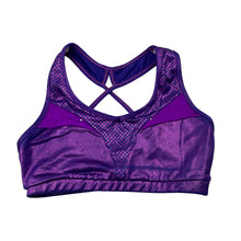 Load image into Gallery viewer, Girls Strut Stuff, metallic purple swim top, EUC, size 12,  
