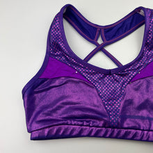 Load image into Gallery viewer, Girls Strut Stuff, metallic purple swim top, EUC, size 12,  