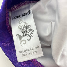 Load image into Gallery viewer, Girls Strut Stuff, metallic purple swim top, EUC, size 12,  