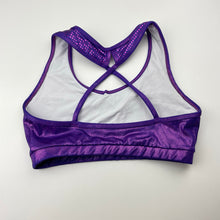 Load image into Gallery viewer, Girls Strut Stuff, metallic purple swim top, EUC, size 12,  