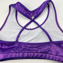 Load image into Gallery viewer, Girls Strut Stuff, metallic purple swim top, EUC, size 12,  