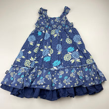 Load image into Gallery viewer, Girls Pumpkin Patch, lined floral cotton dress, wash fade, FUC, size 3, L: 52cm
