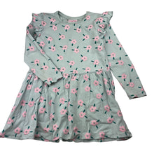 Load image into Gallery viewer, Girls Mango, stretchy floral long sleeve dress, FUC, size 6, L: 54cm