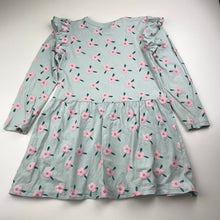 Load image into Gallery viewer, Girls Mango, stretchy floral long sleeve dress, FUC, size 6, L: 54cm