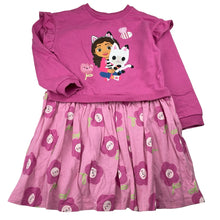 Load image into Gallery viewer, Girls Dream Works, GABBY'S DOLLHOUSE long sleeve dress, light marks on skirt, FUC, size 6, L: 61cm