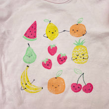 Load image into Gallery viewer, Girls Dymples, pink stretchy romper, fruit, GUC, size 000,  