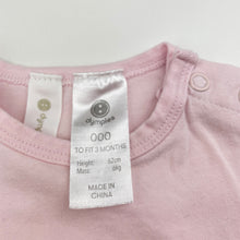 Load image into Gallery viewer, Girls Dymples, pink stretchy romper, fruit, GUC, size 000,  