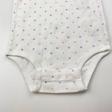 Load image into Gallery viewer, Girls KIRKLAND, cotton bodysuit / romper, hearts, EUC, size 0,  