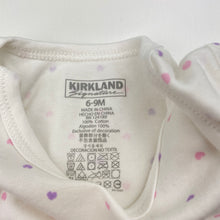 Load image into Gallery viewer, Girls KIRKLAND, cotton bodysuit / romper, hearts, EUC, size 0,  