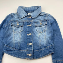 Load image into Gallery viewer, Girls H&amp;T, blue stretch denim jacket, FUC, size 3,  